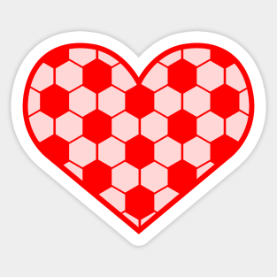 Colorful Football / Soccer Ball In Heart Shape Sticker